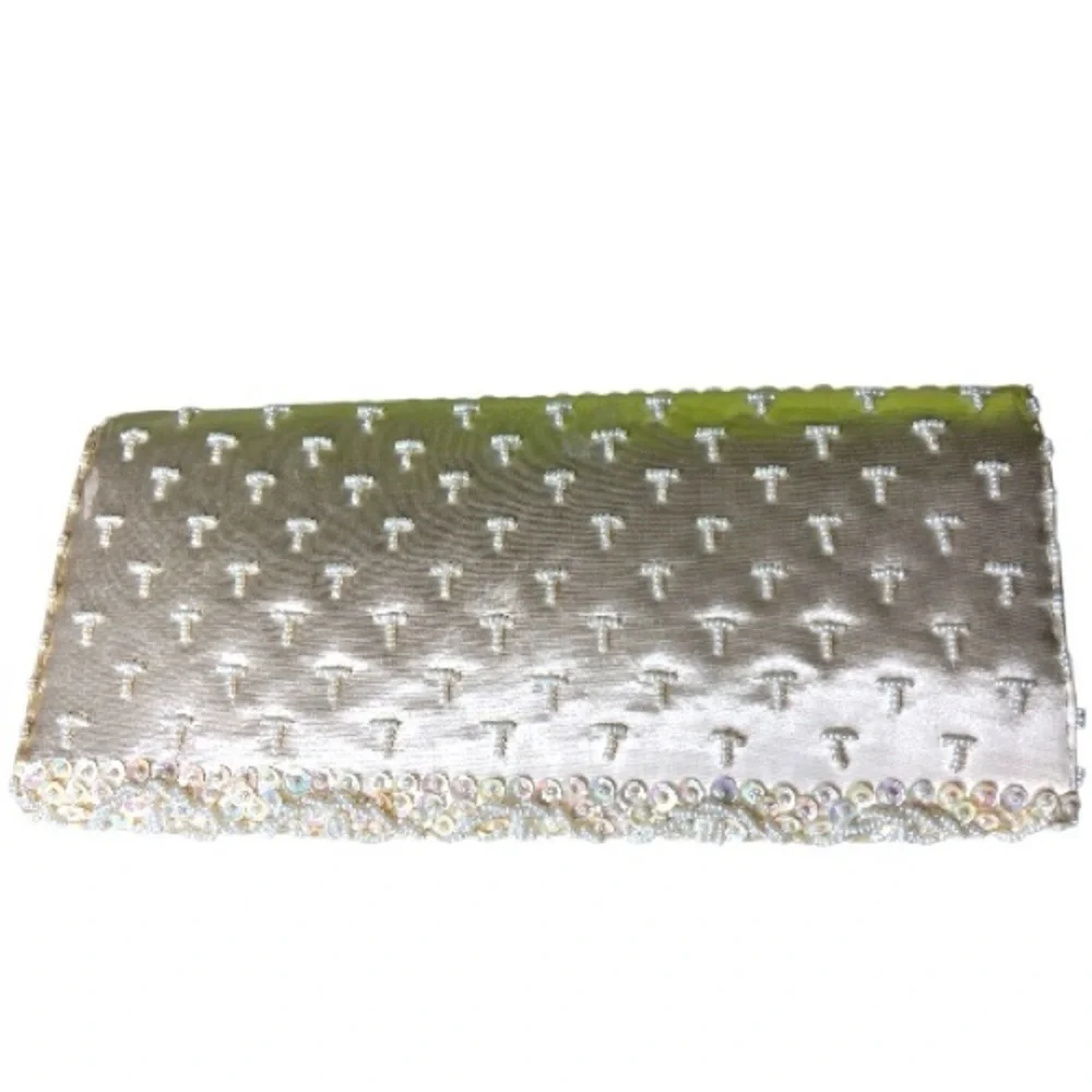 Vintage Elegant Maison Blanche White Pearl Beaded Clutch